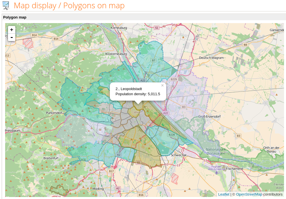 Bevölkerungsdichte pro Bezirk in Wien